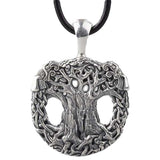 Collier corbeaux en bronze plaqué argent représentant Yggdrasil