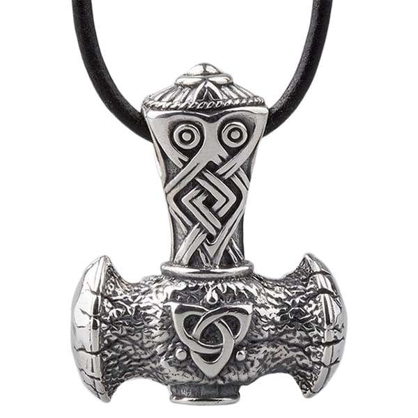 Amuleto de plata triquetra Mjolnir