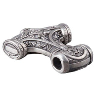 Collar Jormungand con martillo de Thor de plata vikingo para hombre