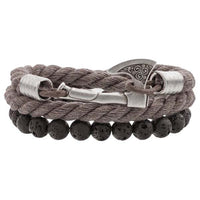 Bracelet hache barbue viking corde bleue, noire, grise ou bleue
