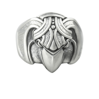 anel de prata viking corvos de odin