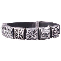 Pulseira midgard viking banhada a prata artesanal