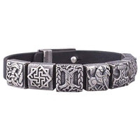 Bracelet argent plaqué viking multi symboles