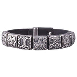 Pulsera vikinga multisímbolo plateada