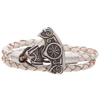 Bracelet viking hache bronze ou plaquée argent artisanal fait main