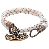 Bracelete Viking machado banhado a prata ou bronze feito à mão