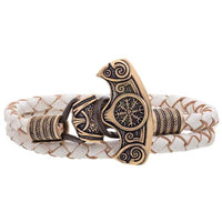 Pulsera de hacha vikinga bañada en bronce o plata hecha a mano
