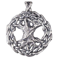 Pendentif d'Yggdrasil en bronze couleur argent