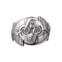 Bague en argent corbeaux d'Odin