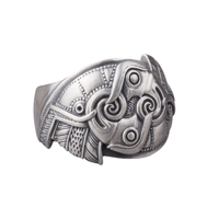 Bague en argent corbeaux d'Odin