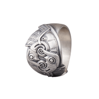 Bague en argent corbeaux d'Odin