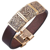 Bracelet pour homme viking avec Triquetra et les corbeaux d'Odin
