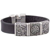 Pulsera vikinga para hombre Helm of Awe y Odin's Ravens