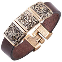 Pulsera vikinga personalizada para hombre en bronce artesanal