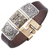 Bracelet viking bronze marteau de Thor et Vegvisir