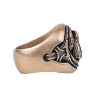 Bague en bronze cornes d'Odin