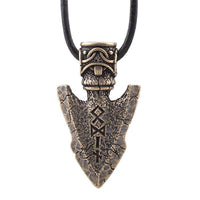 Lanza de joyería vikinga de Odin y Valknut en bronce