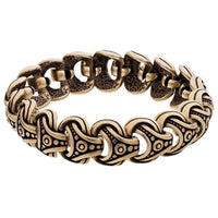 Cadena de anillos vikingos de bronce estilo nórdico.