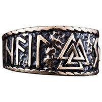 Valknut anel viking de bronze joias artesanais