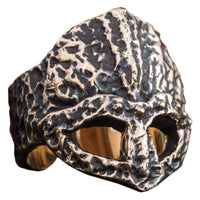 Bague bronze casque viking vieux guerrier