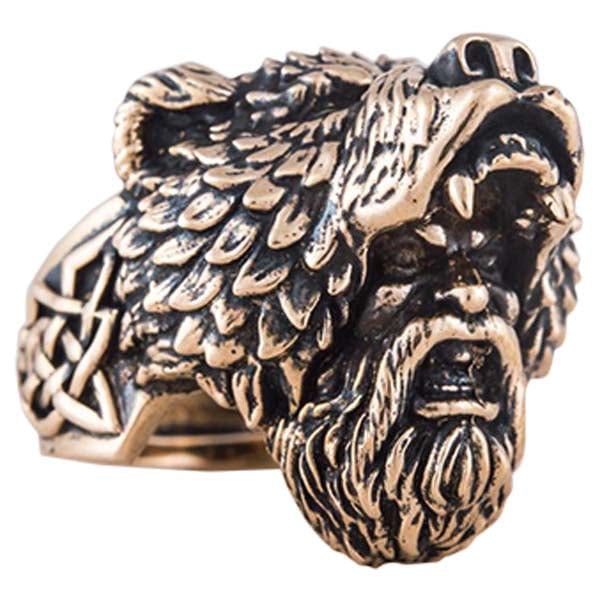 Bague du Berserker en bronze guerrier fauve