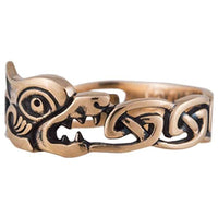 Anillo de lobo de bronce vikingo Fenrir para hombre o mujer