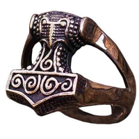 Anillo del martillo de Thor en bronce, plata, oro.