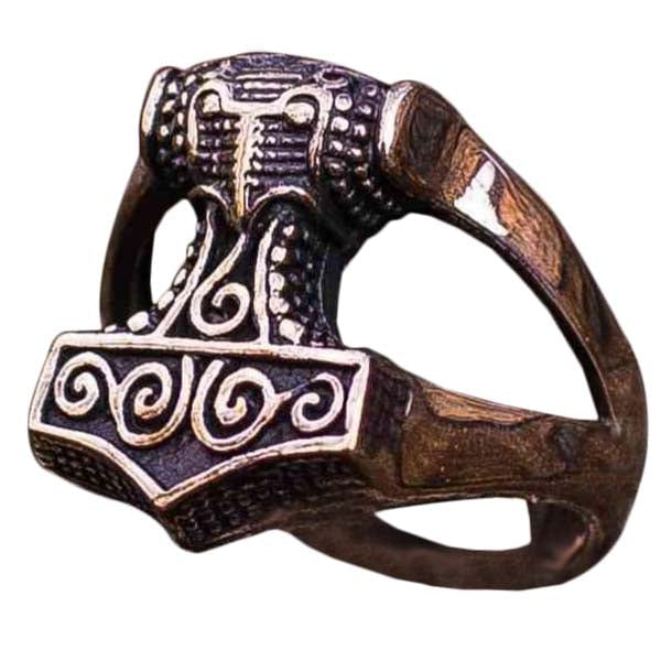 Anillo del martillo de Thor en bronce, plata, oro.
