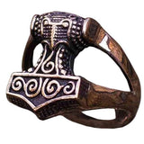 Anillo del martillo de Thor en bronce, plata, oro.