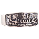 Anillo escandinavo drakkar vikingo hecho a mano