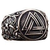 Bague viking symbole Valknut bronze joaillerie artisanale