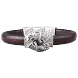 Pulsera de plata de ley con gancho de los cuervos de Odín