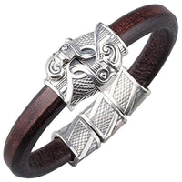 Bracelet à crochet corbeaux d'Odin argent massif