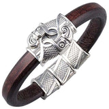 Pulsera de plata de ley con gancho de los cuervos de Odín