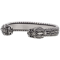 Pulsera vikinga de metal con cabeza de serpiente