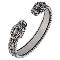Bracelet viking métal tête de serpent