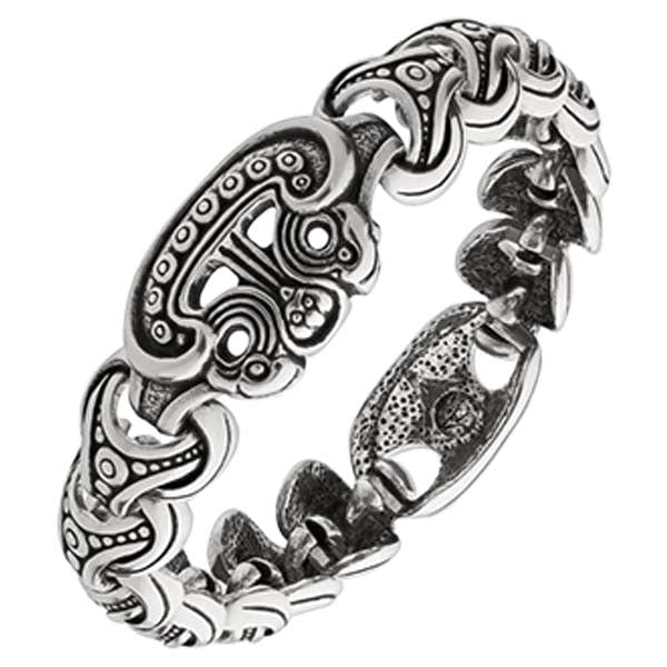 Pulsera de anillos de drakkar vikingo de plata 925