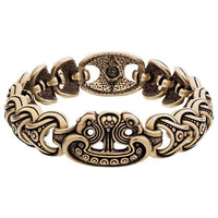 Pulsera de anillos vikingos de bronce drakkar nórdico