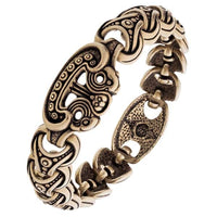 Pulsera de anillos vikingos de bronce drakkar nórdico