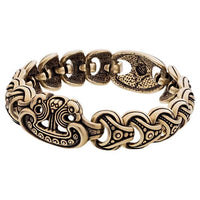 Bracelete vikings em bronze com barco nórdico
