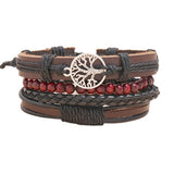 Bracelet cuir symbole d'Yggdrasil