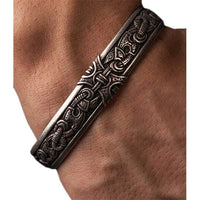 Pulseira viking artesanal em prata versão luxo