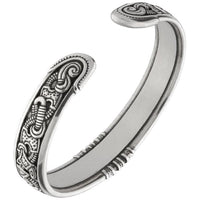 Bracelet viking artisanal en argent version luxe