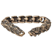 Bracelet viking en bronze Jormungand serpent du monde