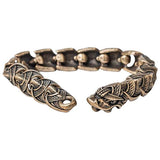 Serpente Mundial Jormungand Bracelete Viking de Bronze