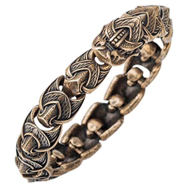 Bracelet viking en bronze Jormungand serpent du monde