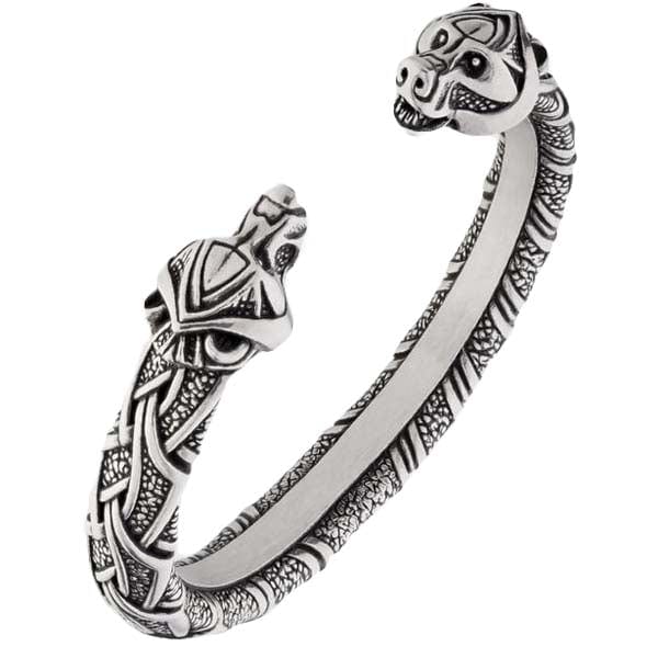 Bracelet viking ours berserker en étain ou argent