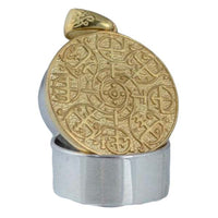 Colgante Vegvisir de oro, collar vikingo, brújula nórdica