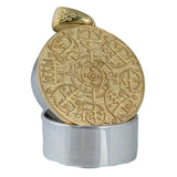 Colgante Vegvisir de oro, collar vikingo, brújula nórdica