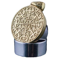 Colgante Vegvisir de oro, collar vikingo, brújula nórdica